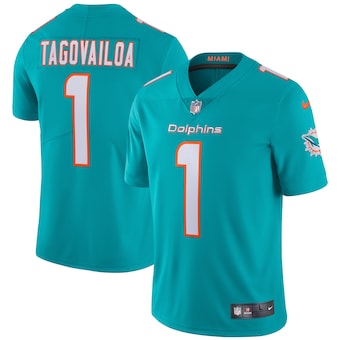 Youth Miami Dolphins #1 Tua Tagovailoa Aqua Vapor Untouchable Limited Stitched Jersey